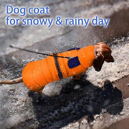 MIGOHI Cozy Small Dog Coat - Reflective Dog Coat for Small Dogs,Fleece Winter Coats Jacket for Dogs with Leash Hole,Snowproof Thick Puppy Clothes,Pomeranian,Chihuahua,XS,Orange