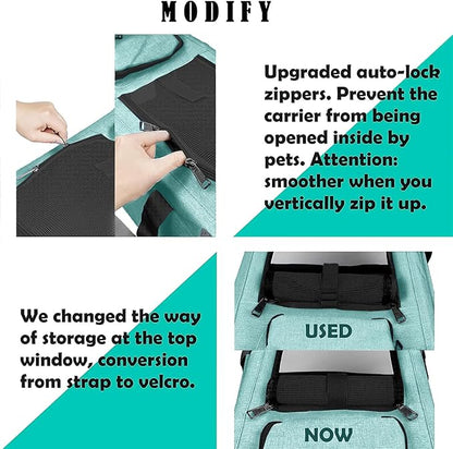 GAPZER Small Dog Carrier for Puppy Yorkshire Softshell Car Transport Chihuahua Carry Cage 18-inch Collapsible Doggie Vet Visit Crate Easy Load Roomy Pet Carrier Bag Kennel Dog Essentials Teal