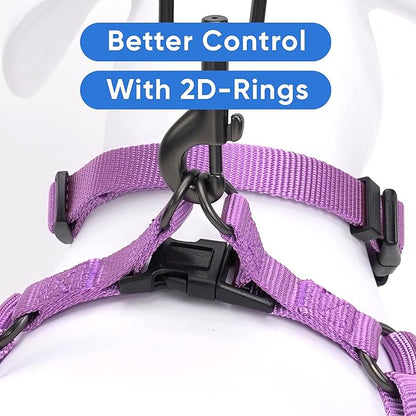 Pawtitas Solid Step-in Dog Harness – Adjustable No-Pull Vest for Puppies to Seniors, Safe & Comfortable S Orchid