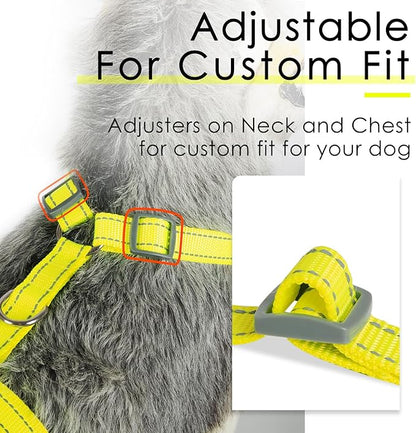 ThinkPet Reflective Breathable Soft Air Mesh No Pull Puppy Choke Free Over Head Vest Harness for Puppy Small Medium Dogs and Cats Green X-Small