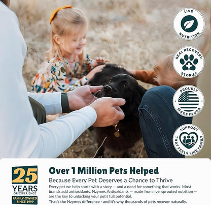 Nzymes® Antioxidant Tiny Treats - for Dogs Joints, HIPS, Paralysis, Skin, Coat, Hair Loss, Aging, Digestion, Seizures - Dog Treats for Small Dogs - 180 Treats - Made in The USA