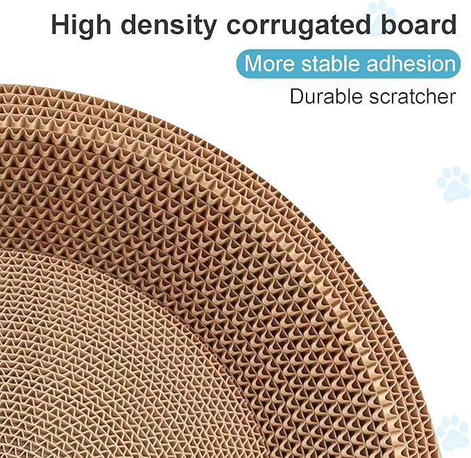 UUig Cat Scratcher, 23.6x14.9 inches Cardboard Cat Scratchers for Indoor Cats, Large Cat Scratching Board, Oval Cat Scratch Pad Bed with Catnip
