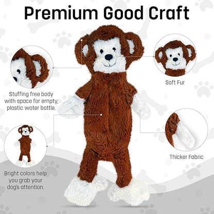 FGA MARKETPLACE Monkey-Fox Flat NO Stuffing NO Squeak Plush Dog Toy, Funny Style Will Entertain Your Pet for Hours, Recommended for Small and Medium Dog 21 INCH Long