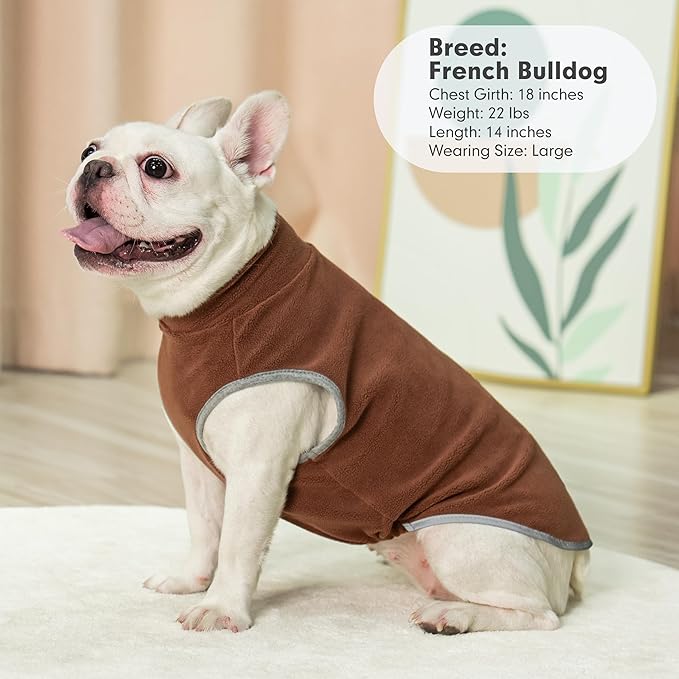 cyeollo 2XL Dog Sweater for Large Dogs Male Female, Reflective Dog Sweatshirt Pullover Jacket Fall Winter Pet Sweaters Warm Pet Clothes, Brown & Khaki XXL
