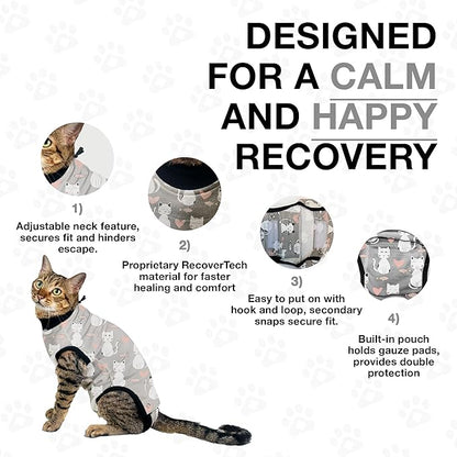 BellyGuard Cat Recovery Suit for Female and Male, Cat Surgery Suit Alternative, Onesie for After Spay Care, Post-Surgery Protective Body Cover for Feline and Kitten Healing