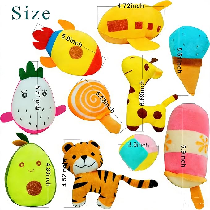 30 Pcs Dog Squeaky Toys, Cute Plush Small Dog Toys with Squeakers,Interactive Puppy Chew Toys for Small Medium Dogs Teething