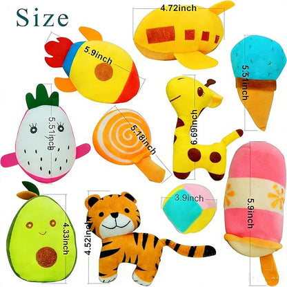 30 Pcs Dog Squeaky Toys, Cute Plush Small Dog Toys with Squeakers,Interactive Puppy Chew Toys for Small Medium Dogs Teething