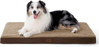 Bedsure XL Dog Bed for Crate - Large Comfy Flat Pet Beds with Removable Washable Cover, Orthopedic Egg Crate Foam Crate Mat, Suitable for Pet Up to 90 lbs