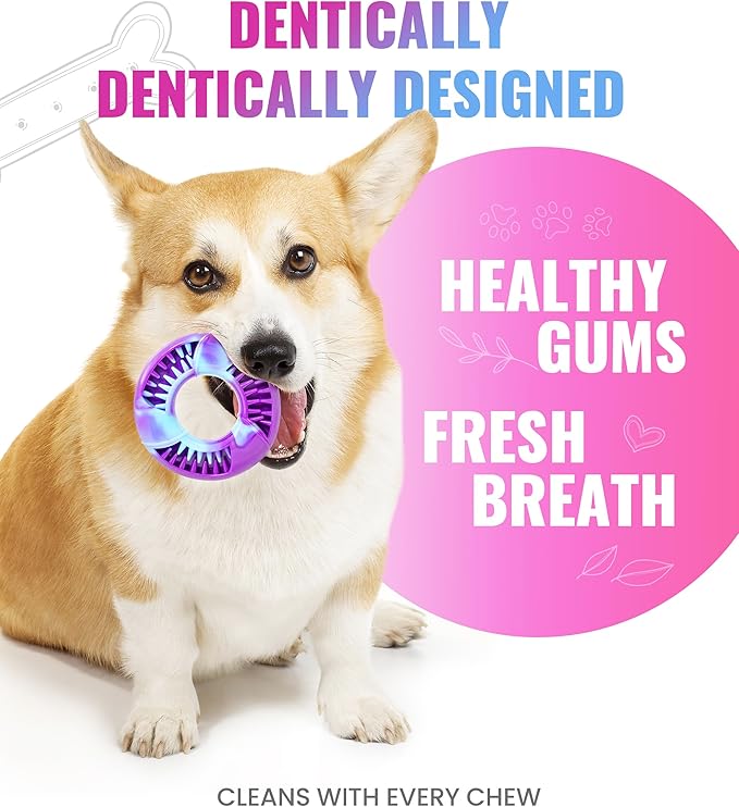 Tough Dog Puzzle Toys for Aggressive Chewers 3 Pack, TPR Safe Indestructible Dog Toy for Small, Medium Chewer Dogs, Keeps Dogs Busy