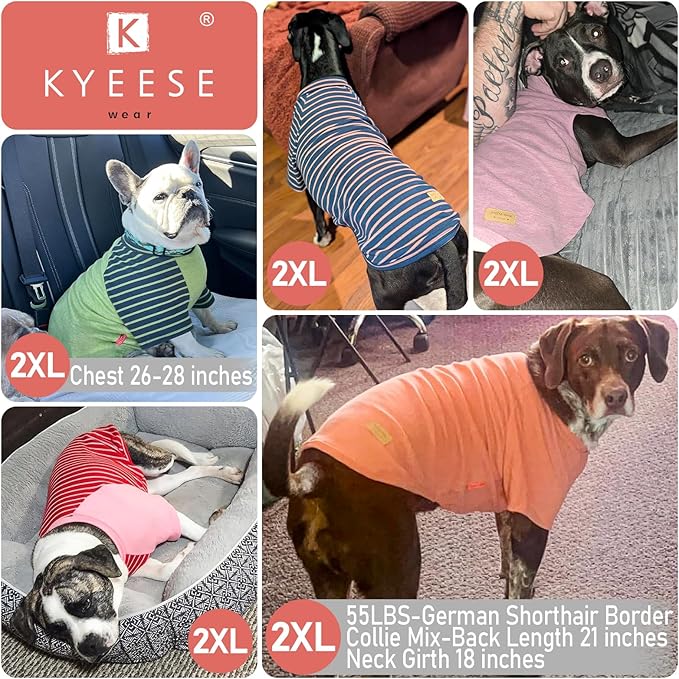 KYEESE 3Pack Dog Sweater, Soft Pet Sweatshirt Pullover Stretchy Dog Sweater for Large Dogs Girl Boy, Lightweight Fleece Pet Shirt Clothes with Sleeves, 3XL