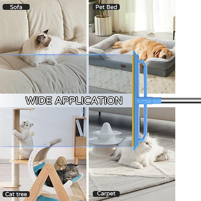 ADDUDU Double-Sided Carpet Rake – Long Handle Pet Hair Removal Tool for Carpets, Furniture & Car Interiors, Adjustable & Durable Stainless Steel Hair Remover Sweeper
