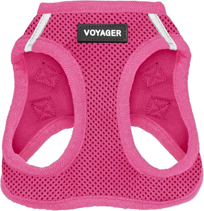 Best Pet Supplies Voyager Step-in Air Harness - All Weather Mesh, Reflective, No Pull Harness for Dogs, Cats - Secure with Hook & Loop Fastener, Buckle, Double D-Rings - Fuchsia, XXS