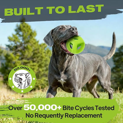 Fida Natural Rubber Dog Balls for Aggressive Chewers, Durable Dog Chew Toys for Large Dogs, Interactive Fetch & Tug of War Toys for Medium Large Breed Non-Toxic Dish Washable,4.5 * 4.5"