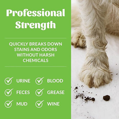 SKOUT'S HONOR Pet Stain and Odor Remover - Powerful Cleaner for Dog Urine, sweat, and other messes, Destroys and Removes Odor and Stain Molecules, Eco-Friendly Formula for Carpets and Home, 128oz