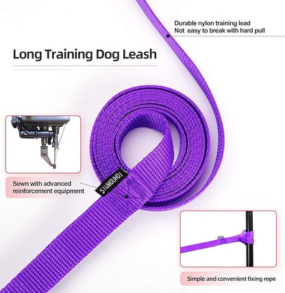 Dog/Puppy Obedience Recall Training Agility Lead -15ft 20ft 30ft 40ft 50ft Training Leash - Great for Play, Camping, or Backyard - Purple 50ft
