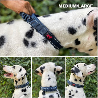 Tuff Pupper Heavy Duty Dog Collar with Handle | Ballistic Nylon Heavy Duty Collar | Padded Reflective Dog Collar with Adjustable Stainless Steel Hardware | Convenient Sizing for All Breeds