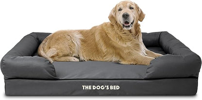 The Dog’s Bed XL Grey, Memory Foam, Pain Relief: Arthritis, Hip & Elbow Dysplasia, Post Surgery, Lameness, Supportive, Calming, Waterproof Washable Cover, Veterinary Approved