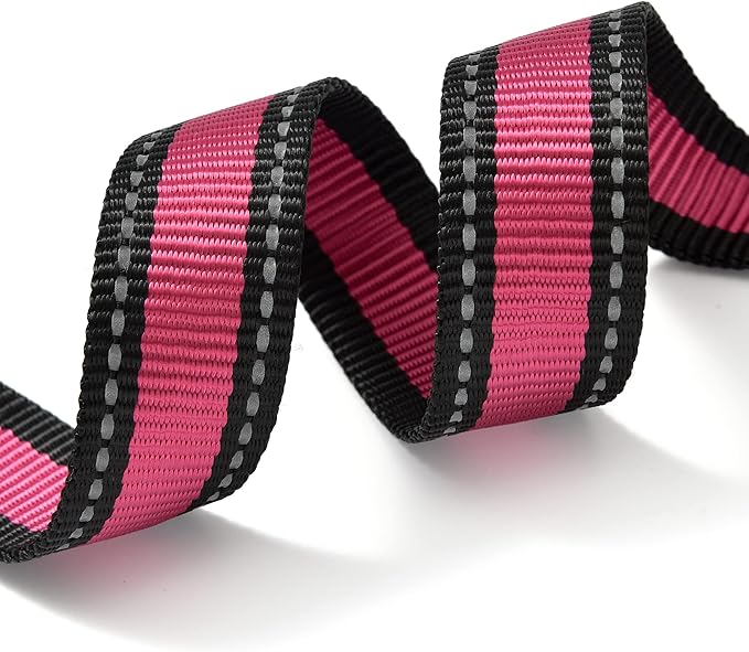 Mile High Life Dog Collar | Nylon Reflective Dog Collars | Light Weight Puppy Collars | Pink Dog Collars for Small Dogs (Pink, Small)