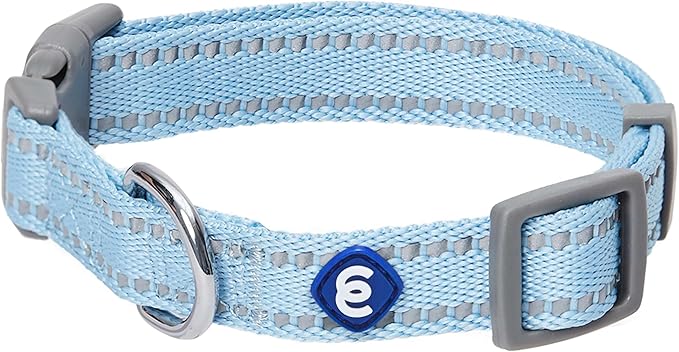 Blueberry Pet Essentials Reflective Dog Collar & Leash Set, Adjustable for Medium Dogs | Safe Walking Gear for Pet Parents, Puppy Training & Daily Use MediumDogs, Baby Blue