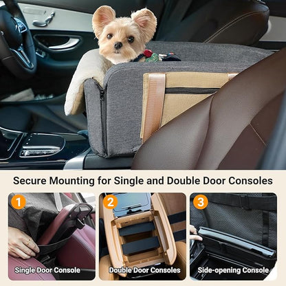 Cathpetic Large Console Dog Car Seat - Truck Dog Booster Seats for Big Console Vehicles Large Space for Dogs UP to 18lbs, Pretty Sturdy Pet Car Seat Designed for Pickup and Trucks