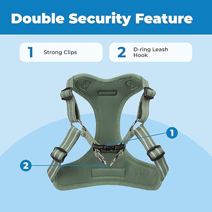 Best Pet Supplies Voyager Adjustable Step-in Flex Breathable Mesh Dog Harness for Small Medium Large Dogs Moss Green, M