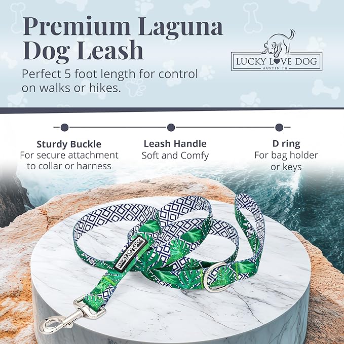 Lucky Love Dog Leash – Soft, Durable, and Comfortable Leash with Vibrant Patterns – Stylish and Long Lasting for Large Male and Female Dogs – Laguna, Large