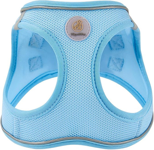 Hipubby Dog Harness and Leash Set, No Pull Soft Mesh Puppy Harness for Small Medium Dogs, Cats - Step in Reflective Breathable Lightweight Vest Harness for Walking, Training - Blue, S