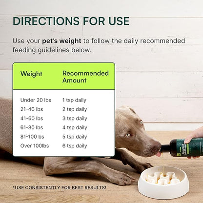 Wuffes Advanced Joint Liquid for Dogs, Hip & Joint Support Supplement with Glucosamine, Chondroitin, UC-II® Collagen, and MSM, for Small & Large Breeds, 16 Oz