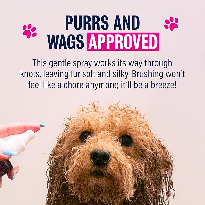 Pants and Wags Anti-Itch & Scratch Dematting Spray - Dog Hair Detangler - Orange Blossom & Chamomile - Hypoallergenic - No Dyes or Perfumes - 8 oz - 2 Pack