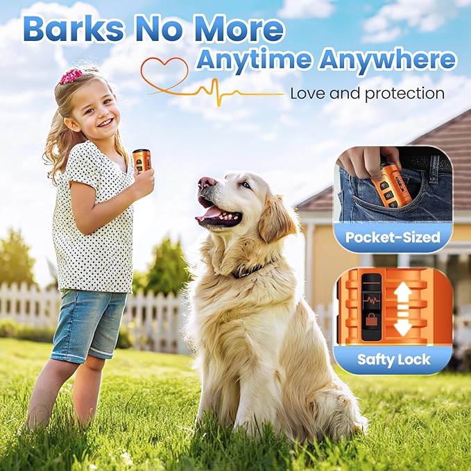 Cbersmg Dog Bark Deterrent Device 3X Anti Barking Device for Dogs, 5 Modes Stop Neighbors Dog Barks No More Safe for All Dogs 50FT Bark Control Indoor Outdoor with Flashlight,Dog Training Device
