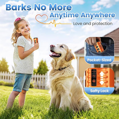 Cbersmg Dog Bark Deterrent Device 3X Anti Barking Device for Dogs, 5 Modes Stop Neighbors Dog Barks No More Safe for All Dogs 50FT Bark Control Indoor Outdoor with Flashlight,Dog Training Device