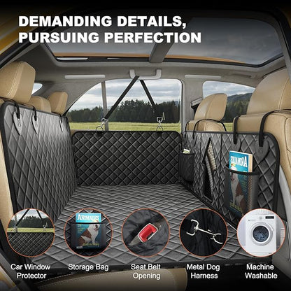 CarChic Back Seat Extender for Dogs, Non-Slip Dog Car Seat Cover for Back Seat with Hard Bottom, Durable Pet Car Backseat Cover, Waterproof Dog Hammock for Car SUV Truck