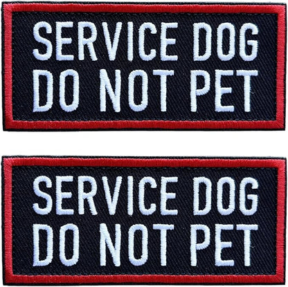 Service Dog Patches Removable Tactical Hook Loop Harness Embroidered in Training Patch Do Not Pet Working Dog Patch for Vest Harnesses Collars Leashes