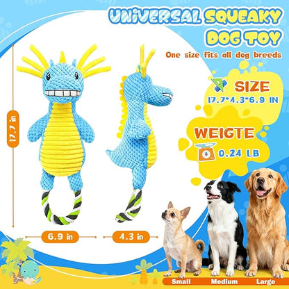 Fuufome Squeaky Dog Toys for Large Dogs- Tough Squeaky Dog Toys to Keep Them Busy- Durable Plush Stuffed Chew Toy for Boredom, Tug of-War, for Small Medium Large Dogs