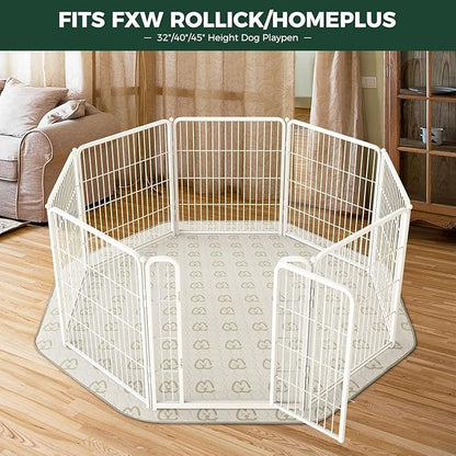 FXW Washable Pee Pads for Dogs, Leak-Proof & Non-Slip, Specifically Designed for FXW Rollick/Homeplus 32/40/45inch 8 Panels Dog Playpen, 34" Octagon, Khaki, 1 Pack