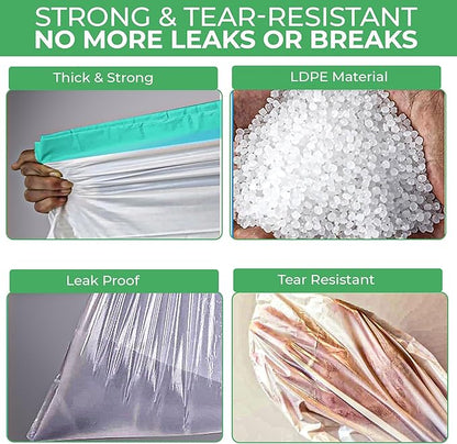 100 Count Cat Litter Liners - 23.62x11.81 Inches - Compatible With Petpivot Autoscooper 11 and Neakasa Litter Box M1 - Leak & Tear Proof Heavy Duty Drawstring in Center for Easy & Mess-Free Cleaning