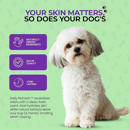 The Canine Project Luxury Daily Dog Deodorant & Grooming Spray – Long-Lasting, Odor Eliminating Pet Deodorizer Spray for Dogs’ Coat & Skin – Gentle & Clean, Irresistible Fresh Spa Scent 5.07 Fl oz.