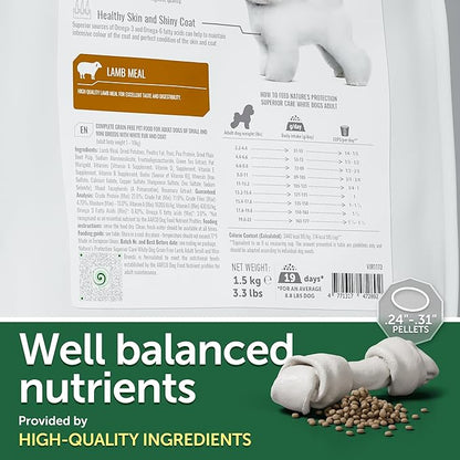 Nature's Protection Grain Free Dry Dog Food for Small Breed - High Protein Tear Stain Diet for Adult Dogs with Light Fur - Small Bites Kibble (Superior Care - Lamb, 3.3 lb)