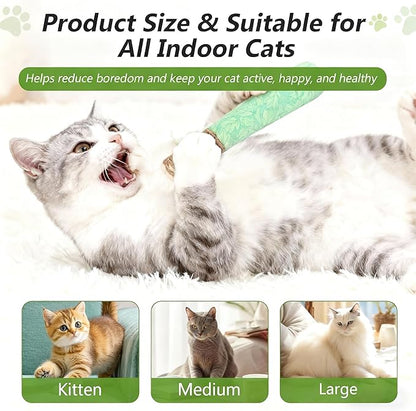 HivaolJoy 3 Pack Catnip Toys for Cats, Funny Kicker Cat Toys with Dental Rope & Jingle Bell, 100% Organic Catnip Catnip Toys, Bite-Resistant Chew Toy for Kitten Teething, Indoor Cat Toys