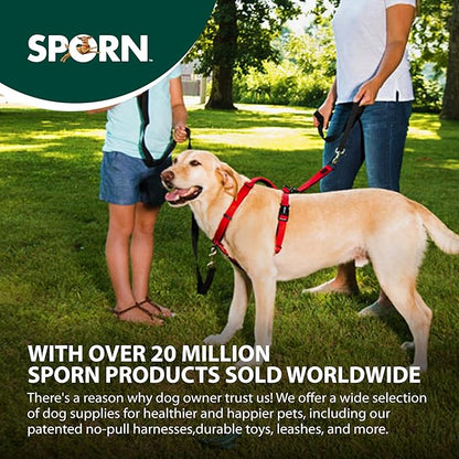 SPORN Ultimate Control No Pull Dog Harness for Large Dogs - 4-in-1 Adjustable L/XL Dog Harness with Front, Back & Dual-Clip Options & Emergency Grab Handle - Easy On/Off, Padded Comfort (Black, L/XL)