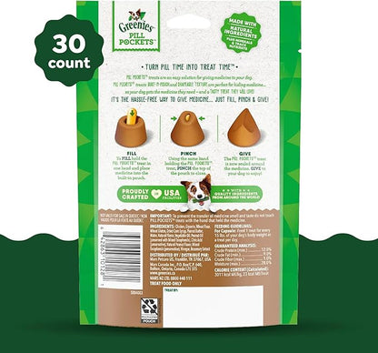 Greenies Pill Pockets for Dogs, Large Size Soft Dog Treats, Peanut Butter Flavor, 7.9 oz. Pouch