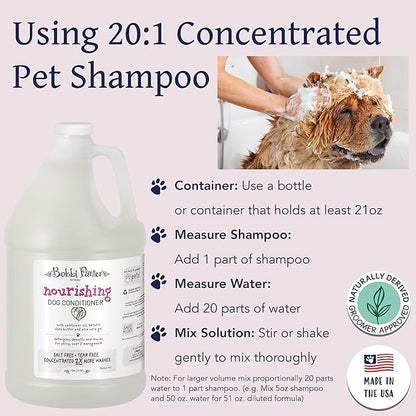 Bobbi Panter Nourishing Dog Conditioner - Detangles & De-Matts with Natural Safflower Oil, Keratin, Shea Butter, Aloe Vera for Fur, Sea Air Scent, 10:1 Concentrate,Made in The USA, 1 Gal. (Case of 4)