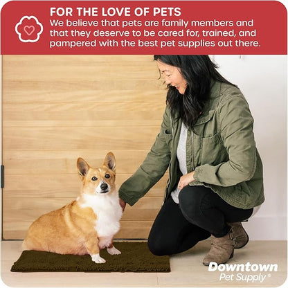 My Doggy Place Dog Mud Mat, 18" x 24" Brown – Thick Microfiber Entry Rug for Snow, Mud & Salt – Absorbent, Quick-Dry, Washer-Safe & Non-Slip, Small