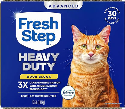 Fresh Step Heavy Duty Odor Block Advanced Multi Cat Clumping Litter with Febreze, 17.5 lb (Package May Vary)
