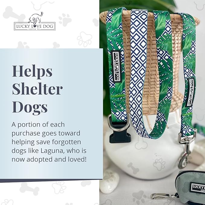 Lucky Love Dog Leash – Soft, Durable, and Comfortable Leash with Vibrant Patterns – Stylish and Long Lasting for Large Male and Female Dogs – Laguna, Large