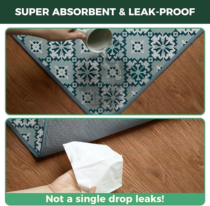 FXW Washable Pee Pads for Dogs, Puppy Pads with Super Absorbent, Specifically Designed for 36inch Cages, 23" x 35" Rectangle, Tribal Blue, 2 Packs