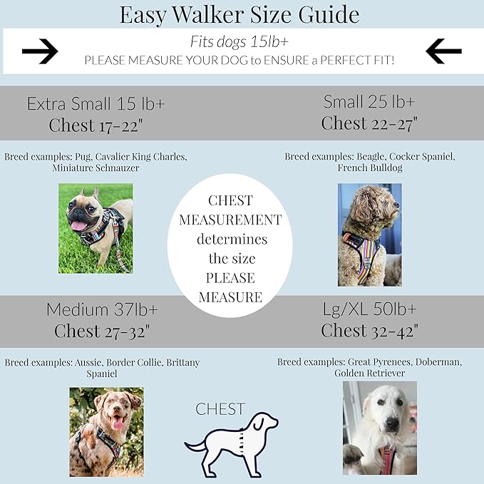 Lucky Love Dog No Pull Dog Harness, Adjustable and Easy to Walk, Cute Patterned Harness for Large Male & Female Dogs - Laguna, Large