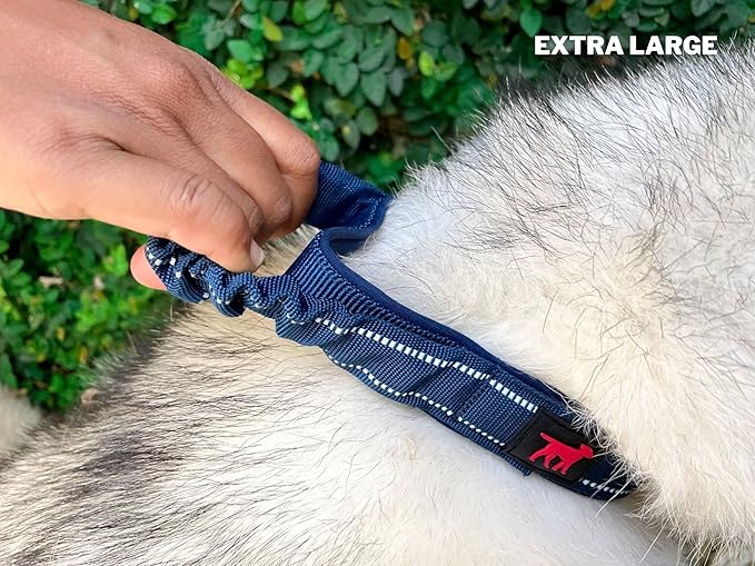 Tuff Pupper Heavy Duty Dog Collar with Handle | Ballistic Nylon Heavy Duty Collar | Padded Reflective Dog Collar with Adjustable Stainless Steel Hardware | Convenient Sizing for All Breeds