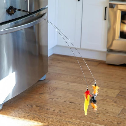 GADGETSOLOGY 9pcs Interactive Cat Toys for Indoor Cats Suction Cup Cat Toys for Indoor Cats Bird Hunting Slefplay Simulation for Kitten Flying Bird Toy Feather Wand Attachments
