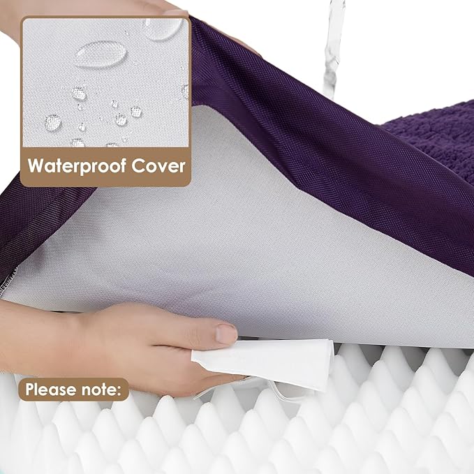EHEYCIGA Orthopedic XL Dog Beds for Extra Large Dogs with Removable Washable Cover for Crate, Purple, 41x27